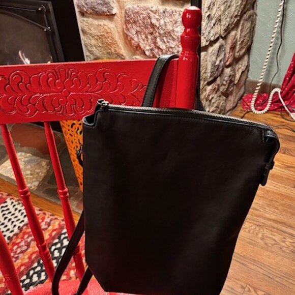 Anthropologie Smooth Leather Black Backpack - Picture 2 of 4